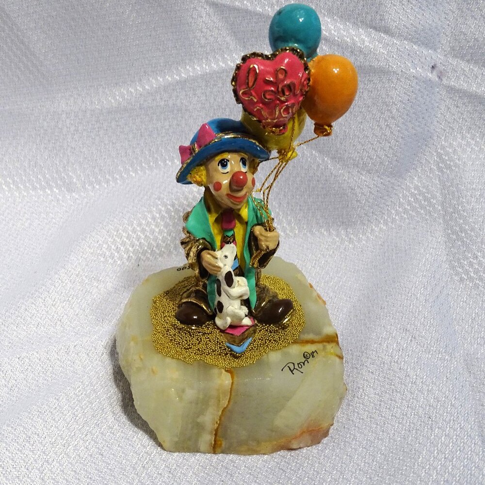Ron Lee 1987 Clown Balloons Dog I LOVE YOU Figurine 2928/8500 Signed